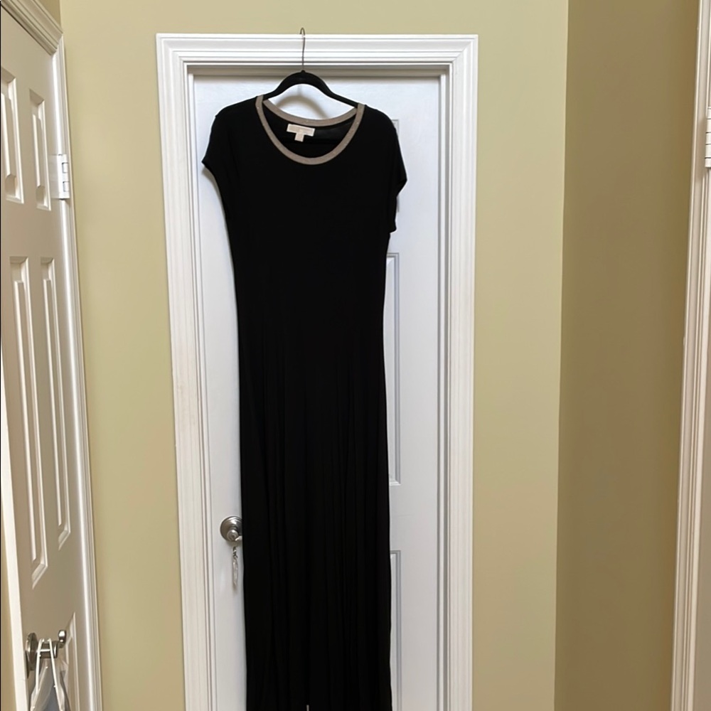 MICHAEL Michael Kors Black Crew Neck Maxi Dress
